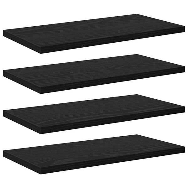 vidaXL Ράφι Βιβλίων 4 pcs Μαύρο 40 x 20 x 1,5 cm Επεξεργασμένο ξύλο