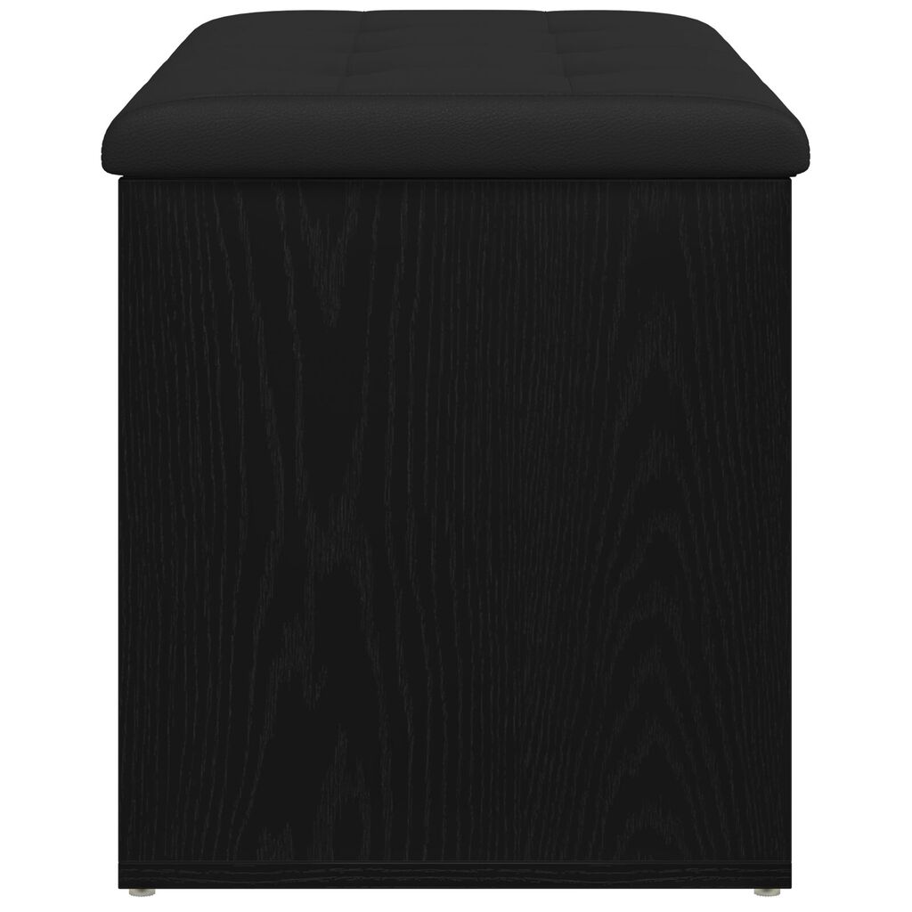 vidaXL Παγκάκι Αποθήκευσης Μαύρο Δρυς 80x40x45 εκ. Μηχανικά Κατασκευασμένο Ξύλο