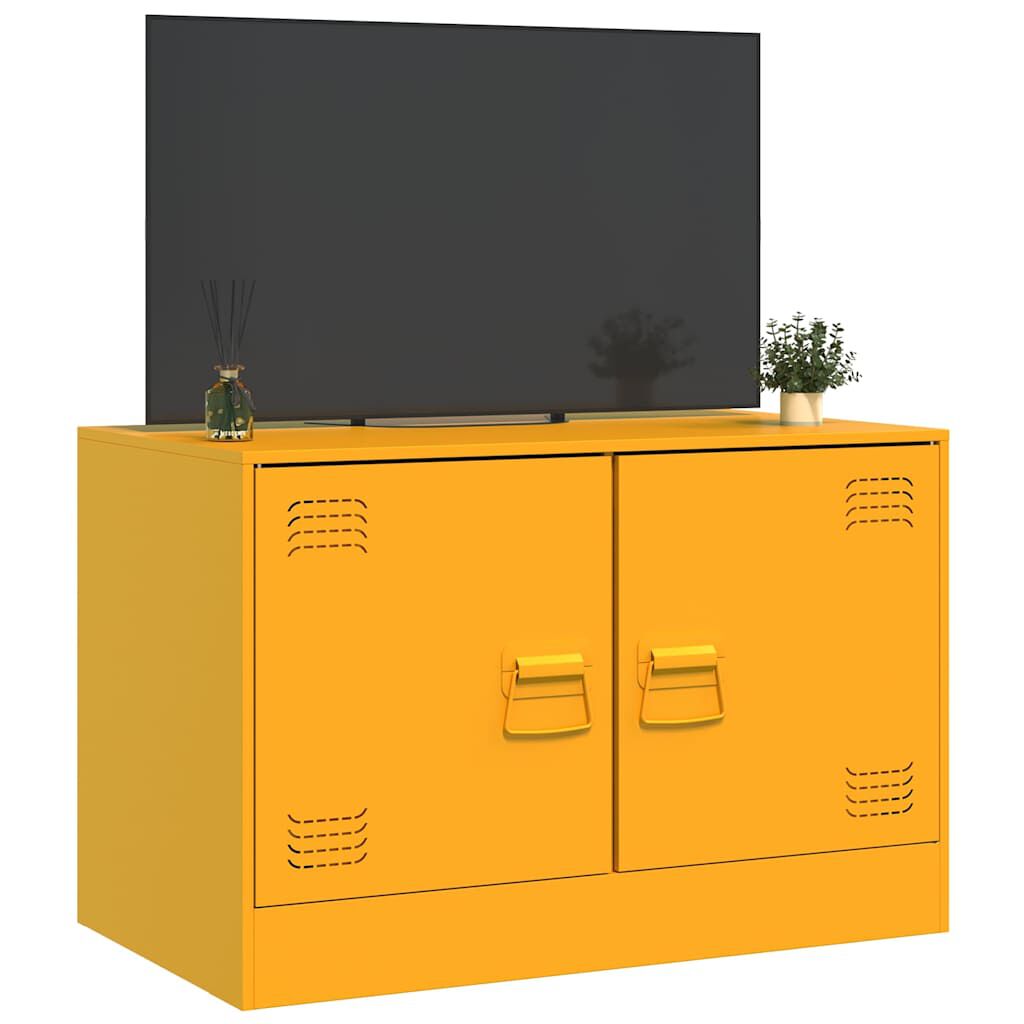 vidaXL Έπιπλο Τηλεόρασης Μουσταρδί Κίτρινο 67x39x44 εκ. από Ατσάλι