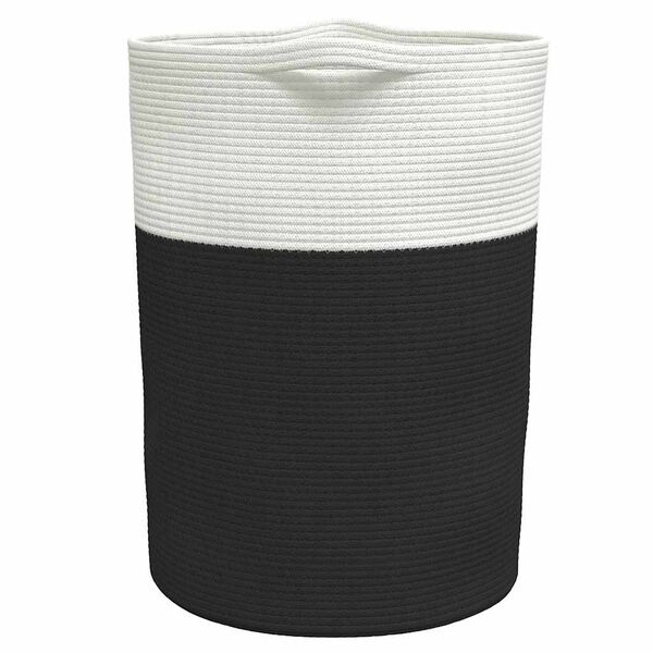 vidaXL Καλάθι Αποθήκευσης Μαύρο και Λευκό Ø49x65 εκ. Βαμβακερό