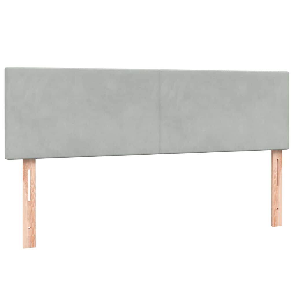vidaXL Κρεβάτι Boxspring με Στρώμα Ανοιχτό Γκρι 140x220 εκ. Βελούδινο
