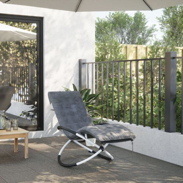vidaXL Μαξιλάρι Ξαπλώστρας Γκρι 160x50x10 εκ. Συνθετικό Καστόρι