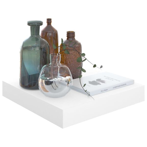 vidaXL Ράφια Τοίχου Γυαλιστερά Άσπρα 4 Τεμάχια 23x23,5x3,8 εκ. MDF