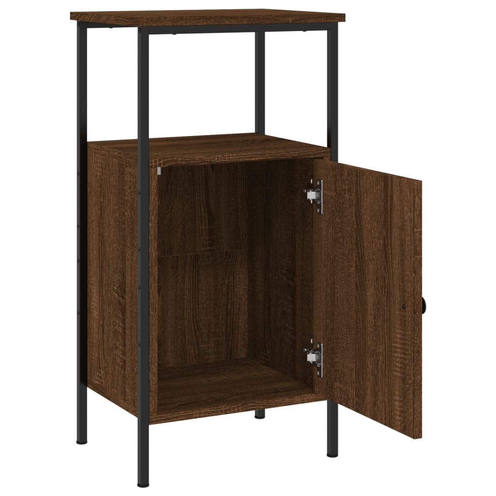 vidaXL Κομοδίνα 2 τεμ. Καφέ Δρυς 41 x 31 x 80 εκ. από Επεξεργ. Ξύλο