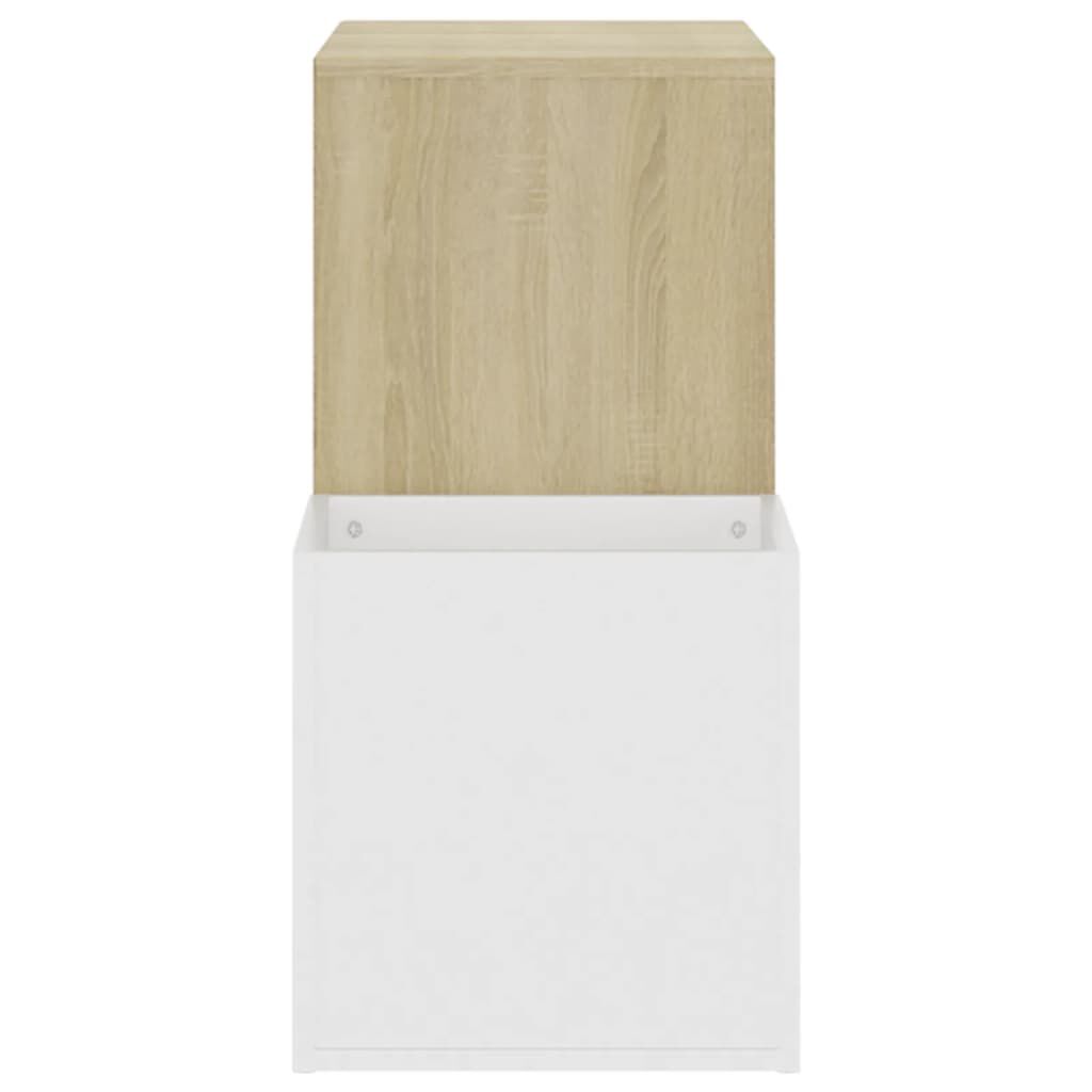 vidaXL Παπουτσοθήκη Χολ Λευκή/Sonoma Δρυς 105x35,5x70 εκ. Επεξ. Ξύλο