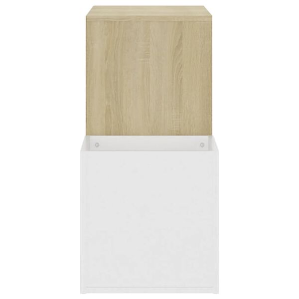 vidaXL Παπουτσοθήκη Χολ Λευκή/Sonoma Δρυς 105x35,5x70 εκ. Επεξ. Ξύλο