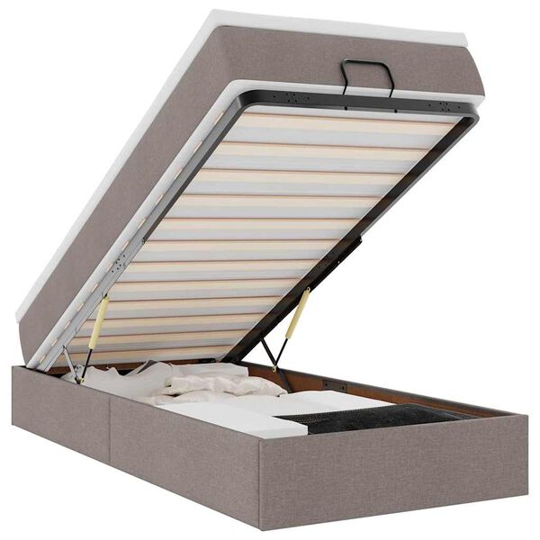 vidaXL &Omicron;&theta;&omega;&mu;&alpha;&nu;&iota;&kappa;ό &kappa;&rho;&epsilon;&beta;ά&tau;&iota; &mu;&epsilon; &sigma;&tau;&rho;ώ&mu;&alpha; Taupe 100x200cm ύ&phi;&alpha;&sigma;&mu;&alpha;