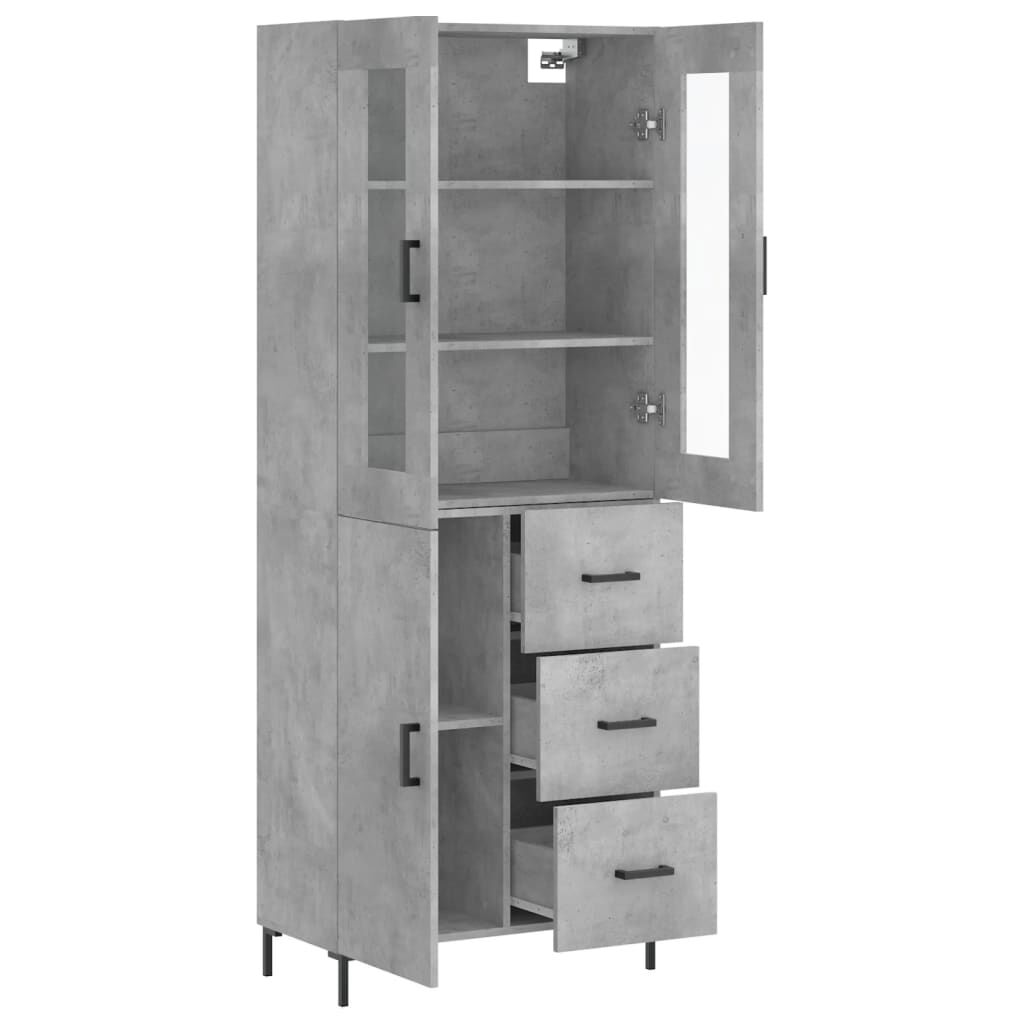vidaXL Ντουλάπι Γκρι Σκυροδέματος 69,5x34x180 εκ. Επεξεργασμένο Ξύλο