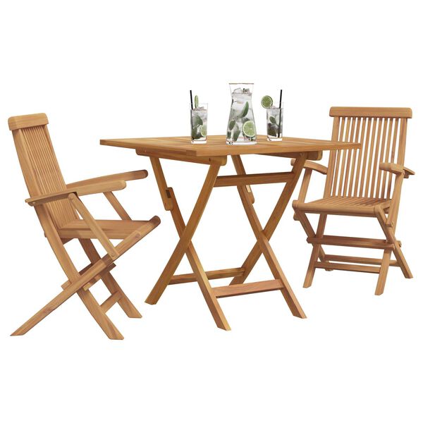 vidaXL Σετ Τραπεζαρίας Κήπου 2 pcs Καφέ Μασίφ ξύλο teak