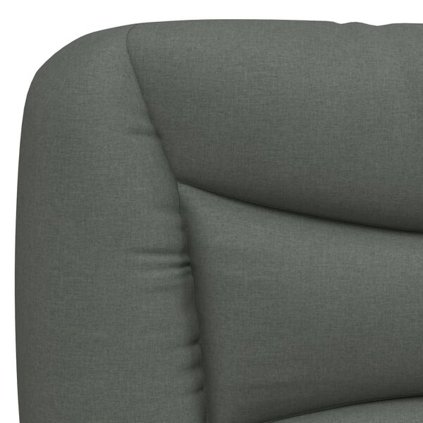 vidaXL Κρεβάτι με Στρώμα Σκούρο Γκρι 90x190 εκ. Υφασμάτινο