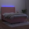 vidaXL &Kappa;&rho;&epsilon;&beta;ά&tau;&iota; Boxspring &mu;&epsilon; &Sigma;&tau;&rho;ώ&mu;&alpha; & LED &Rho;&omicron;&zeta; 140x200 &epsilon;&kappa;. &Beta;&epsilon;&lambda;&omicron;ύ&delta;&iota;&nu;&omicron;