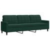 vidaXL Σετ Σαλονιού 3 Τεμ. Πράσινο Βελούδινο με Μαξιλάρια/Στηρίγματα