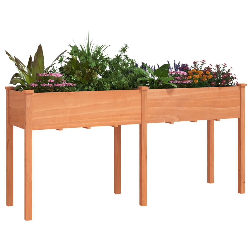 vidaXL Γλάστρα με Επένδυση Καφέ 161x45x76 εκ. από Μασίφ Ξύλο Ελάτης