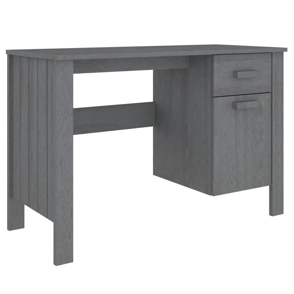 vidaXL Γραφείο HAMAR Σκ. Γκρι 113 x 50 x 75 εκ. Μασίφ Ξύλο Πεύκου
