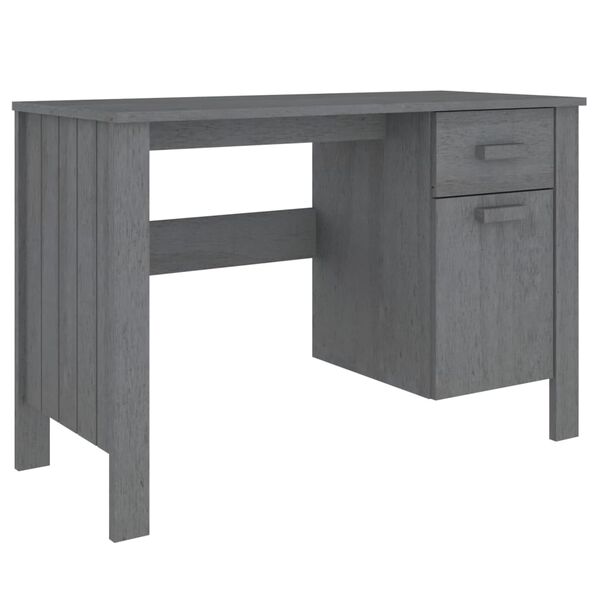 vidaXL Γραφείο HAMAR Σκ. Γκρι 113 x 50 x 75 εκ. Μασίφ Ξύλο Πεύκου