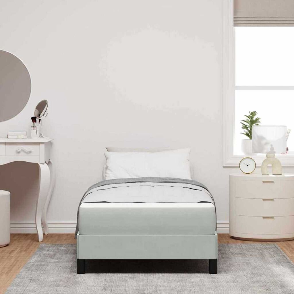 vidaXL Κρεβάτι box spring με στρώμα Ανοιχτό γκρι 80 x 200 cm Βελούδο
