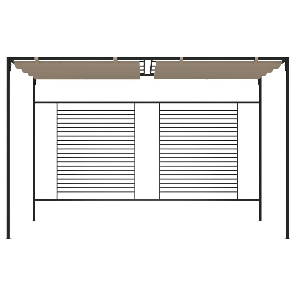 vidaXL Κιόσκι Γκρι / Μπεζ 3 x 4 x 2,3 εκ. 180 γρ./μ² με Συρόμενη Οροφή