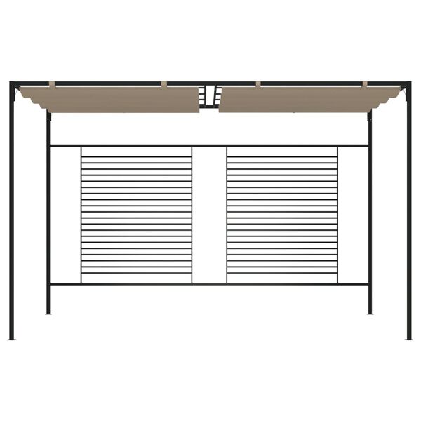 vidaXL Κιόσκι Γκρι / Μπεζ 3 x 4 x 2,3 εκ. 180 γρ./μ² με Συρόμενη Οροφή
