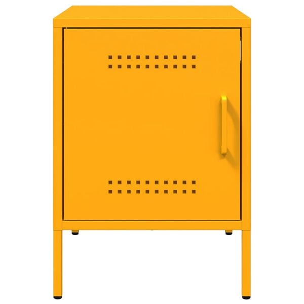 vidaXL Κομοδίνο Μουσταρδί 36x39x50,5 εκ. από Χάλυβα
