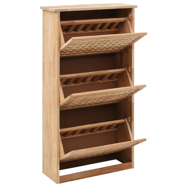vidaXL Παπουτσοθήκη 55 x 20 x 104 εκ. από Μασίφ Ξύλο Καρυδιάς