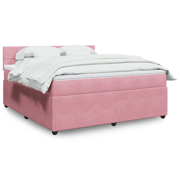 vidaXL &Kappa;&rho;&epsilon;&beta;ά&tau;&iota; Boxspring &mu;&epsilon; &Sigma;&tau;&rho;ώ&mu;&alpha; &Rho;&omicron;&zeta; 180x200 &epsilon;&kappa;. &Beta;&epsilon;&lambda;&omicron;ύ&delta;&iota;&nu;&omicron;