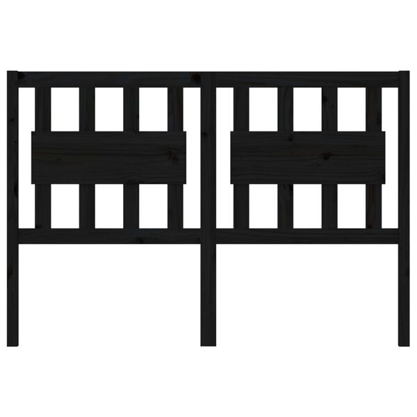 vidaXL Κεφαλάρι Κρεβατιού Μαύρο 125,5 x 4 x 100 εκ. Μασίφ Ξύλο Πεύκου