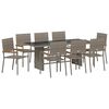 vidaXL Σέτ φαγητού για κήπο 9 pcs Γκρι 190 x 80 x 75 εκ.