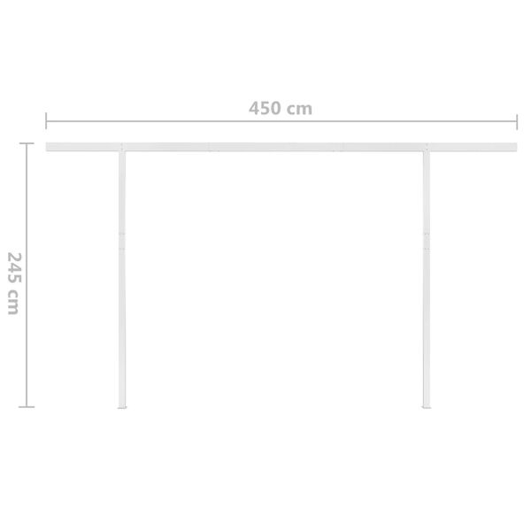 vidaXL Τέντα Αυτόματη με LED & Αισθητήρα Ανέμου Κρεμ 5x3,5 μ.