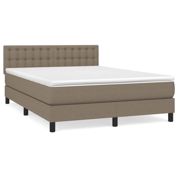 vidaXL &Kappa;&rho;&epsilon;&beta;ά&tau;&iota; Boxspring &mu;&epsilon; &Sigma;&tau;&rho;ώ&mu;&alpha; Taupe 140x190 &epsilon;&kappa;. &Upsilon;&phi;&alpha;&sigma;&mu;ά&tau;&iota;&nu;&omicron;