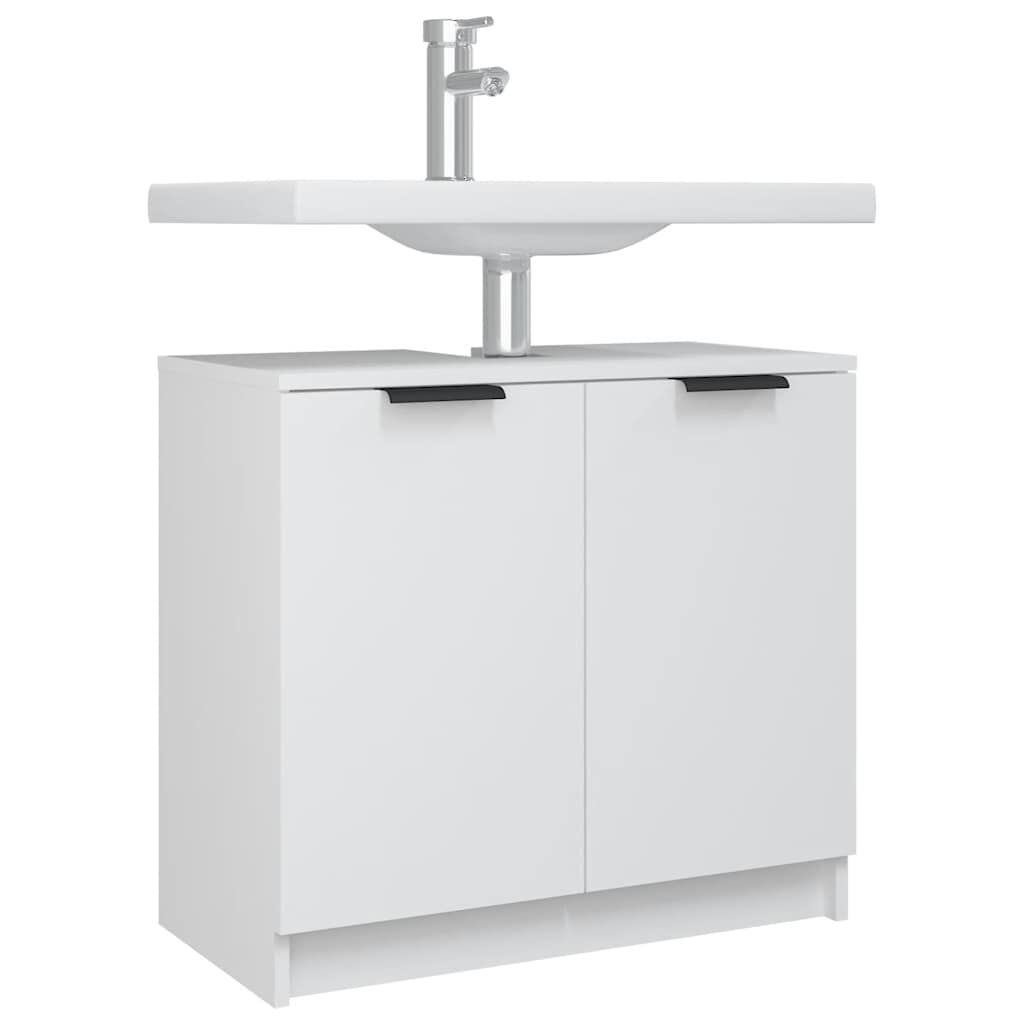 vidaXL Ντουλάπι Μπάνιου Λευκό 64,5 x 33,5 x 59 εκ. Επεξεργασμένο Ξύλο