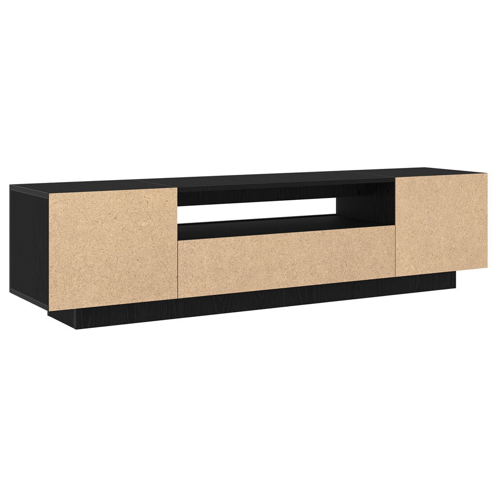 vidaXL Κάδος τηλεόρασης με LED φώτα, Μαύρο Δρυς, 160x35x40 εκ., από επεξεργασμένο ξύλο