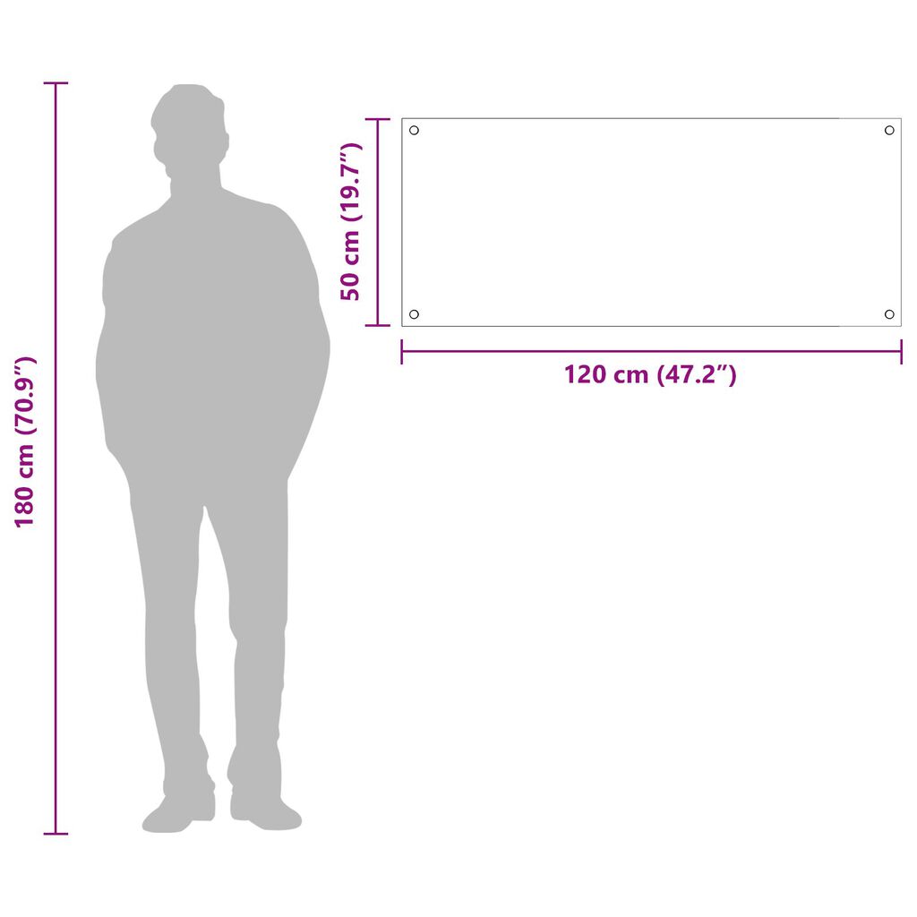 vidaXL Πλακάκι Κουζίνας Λευκό 120x50x0,6 εκ από Σκληρυμένο Γυαλί