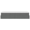 vidaXL Οθωμανικό κρεβάτι με στρώμα σκούρο γκρι 90x200cm ύφασμα