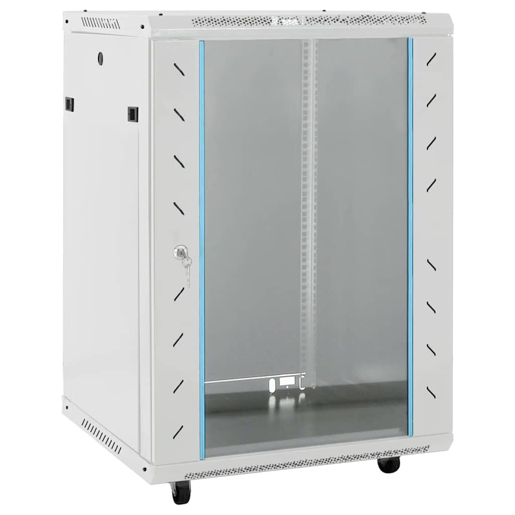 vidaXL Καμπίνα Δικτύου 15U 19" IP20 Γκρι 60x45x86 εκ.