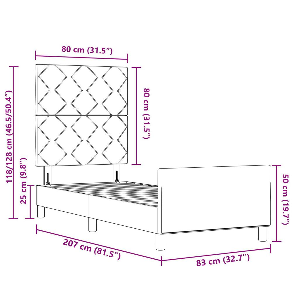 vidaXL Κρεβάτι Κρεμ 80x200 εκ Καμβά