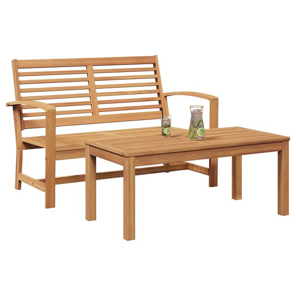 vidaXL Σετ Καναπέ Κήπου 2 pcs Καστανό Μασίφ ξύλο teak