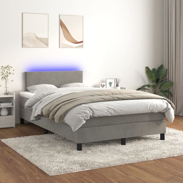 vidaXL &Kappa;&rho;&epsilon;&beta;ά&tau;&iota; Boxspring &mu;&epsilon; &Sigma;&tau;&rho;ώ&mu;&alpha; & LED &Alpha;&nu;.&Gamma;&kappa;&rho;&iota; 120x200 &epsilon;&kappa;. &Beta;&epsilon;&lambda;&omicron;ύ&delta;&iota;&nu;&omicron;