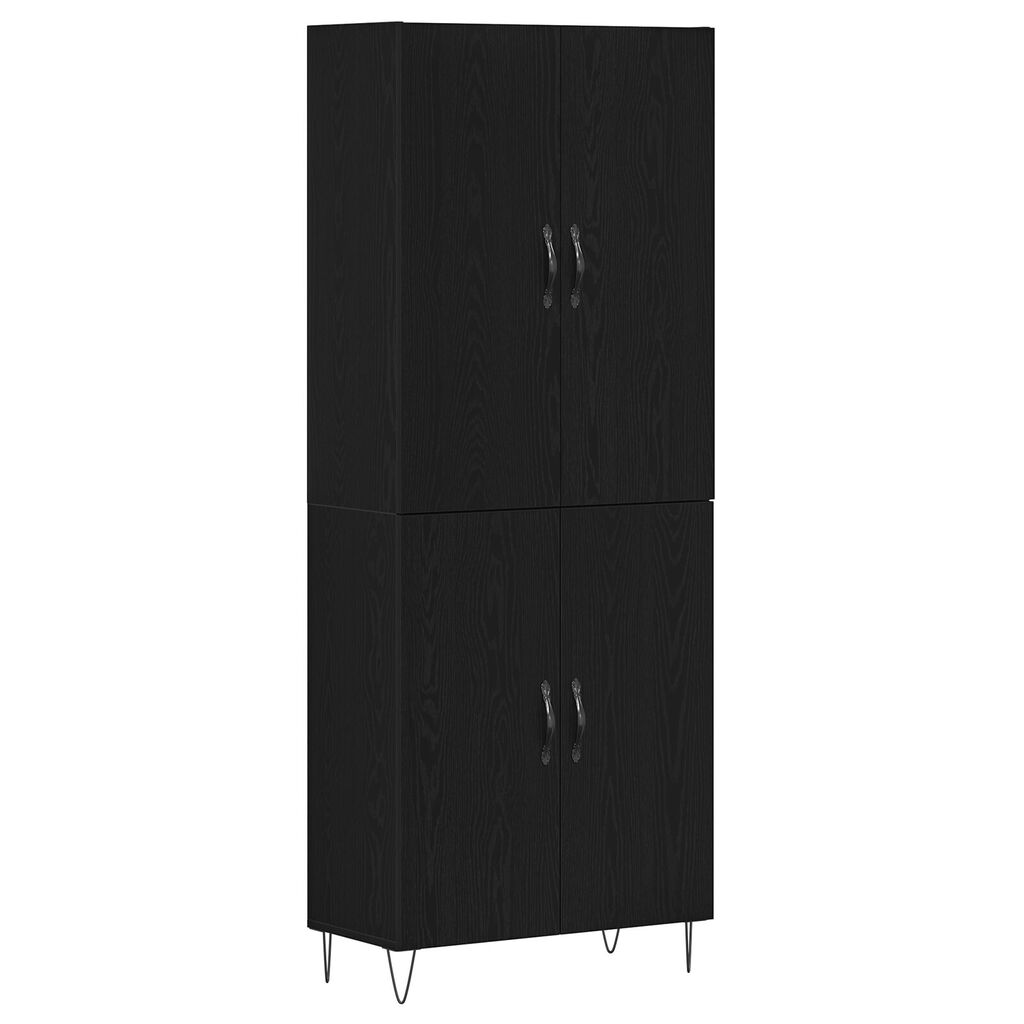 vidaXL Υψηλή Βαθμίδα Μαύρο Δρυς 69,5x34x180 εκ Επεξεργασμένο Ξύλο