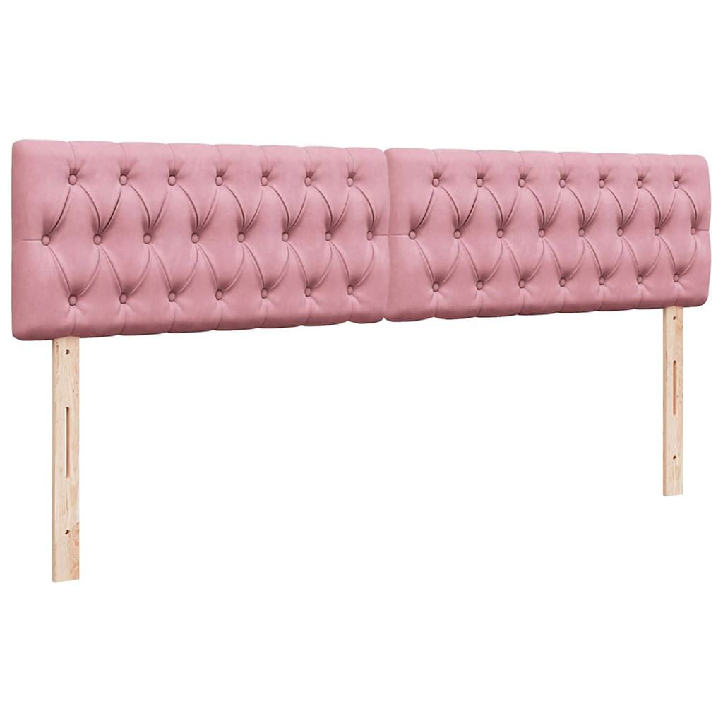 vidaXL Οθωμανικό κρεβάτι με στρώματα & LEDs Ροζ 160x200cm Velvet
