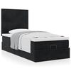 vidaXL Οθωμανικό κρεβάτι με στρώματα Μαύρο 100x200cm Velvet