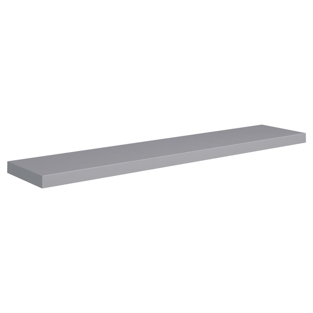 vidaXL Ράφια Τοίχου 2 τεμ. Γκρι 120x23,5x3,8 εκ. MDF