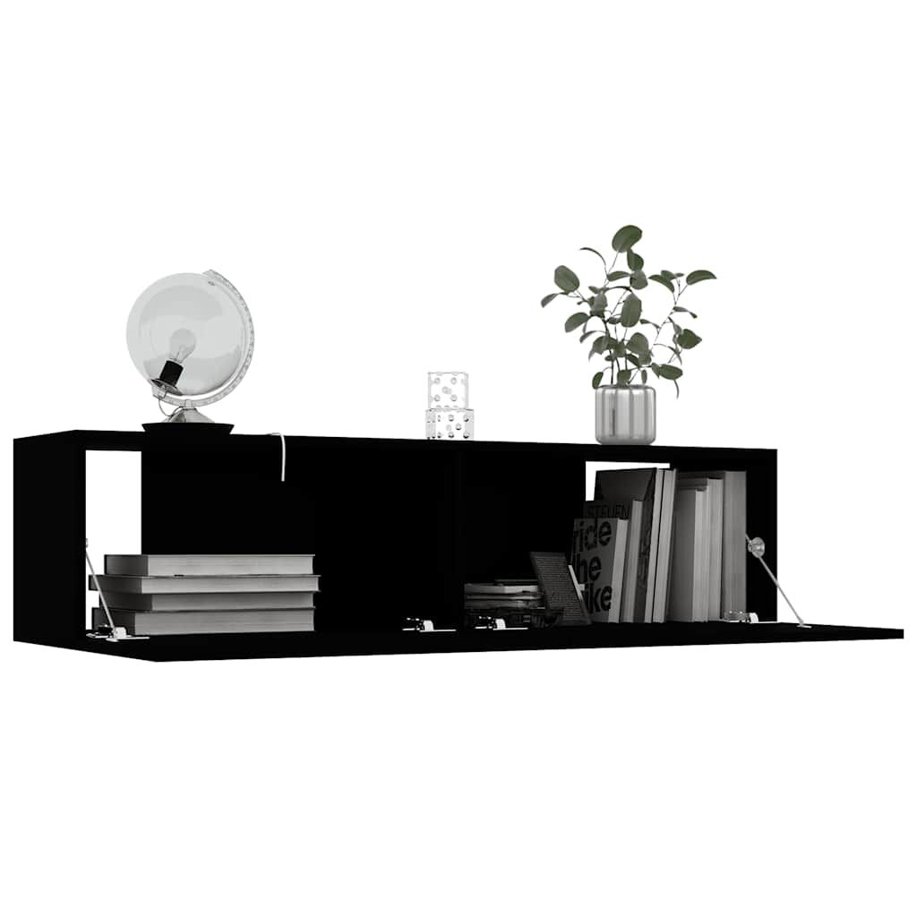 vidaXL Έπιπλο Τηλεόρασης Μαύρο 120 x 30 x 30 εκ. από Επεξ. Ξύλο
