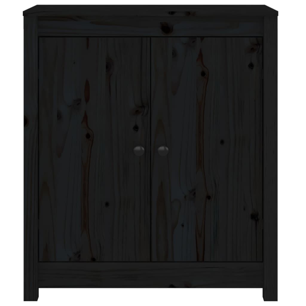 vidaXL Συρταριέρα Μαύρος 70 x 35 x 80 εκ. από Μασίφ Ξύλο Πεύκου