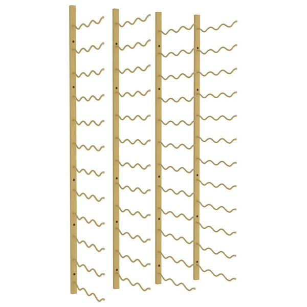 vidaXL Ραφιέρες Κρασιών Τοίχου για 36 Φιάλες 2 τεμ. Χρυσές Σιδερένιες