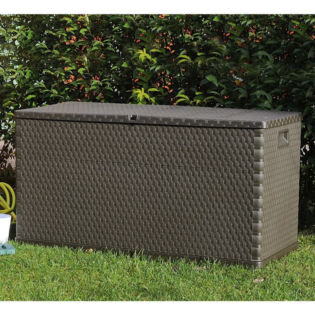 vidaXL Μπαούλο Αποθήκευσης Κήπου Καφέ 120 x 56 x 63 εκ. Πολυπροπυλένιο