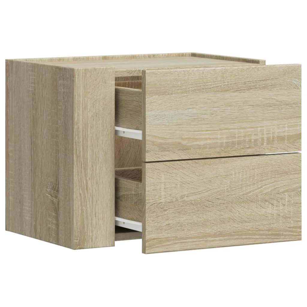 vidaXL Κομοδίνα Επιτοίχιο Sonoma Δρυς 45x30x35 εκ.