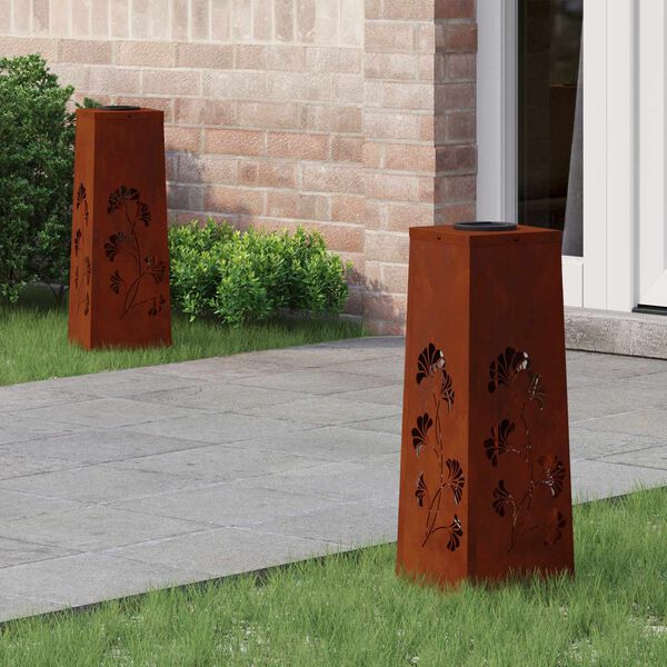 vidaXL &Eta;&lambda;&iota;&alpha;&kappa;ό LED &Phi;&omega;&sigmaf; &Delta;&rho;ό&mu;&omicron;&upsilon; 2 pcs &Chi;ά&lambda;&upsilon;&beta;&alpha;&sigmaf; Corten &Chi;ά&lambda;&upsilon;&beta;&alpha;&sigmaf; Corten