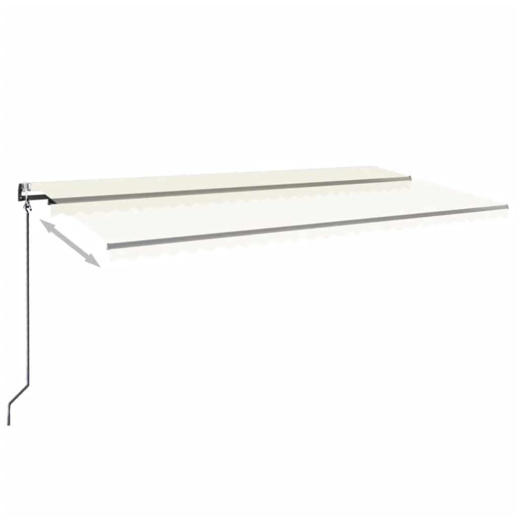 vidaXL Τέντα Αυτόματη με LED & Αισθητήρα Ανέμου Κρεμ 600x350 εκ.