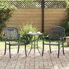 vidaXL Καρέκλα Κήπου 2 pcs Μαύρο 55 x 56.5 x 91εκ Αλουμίνιο