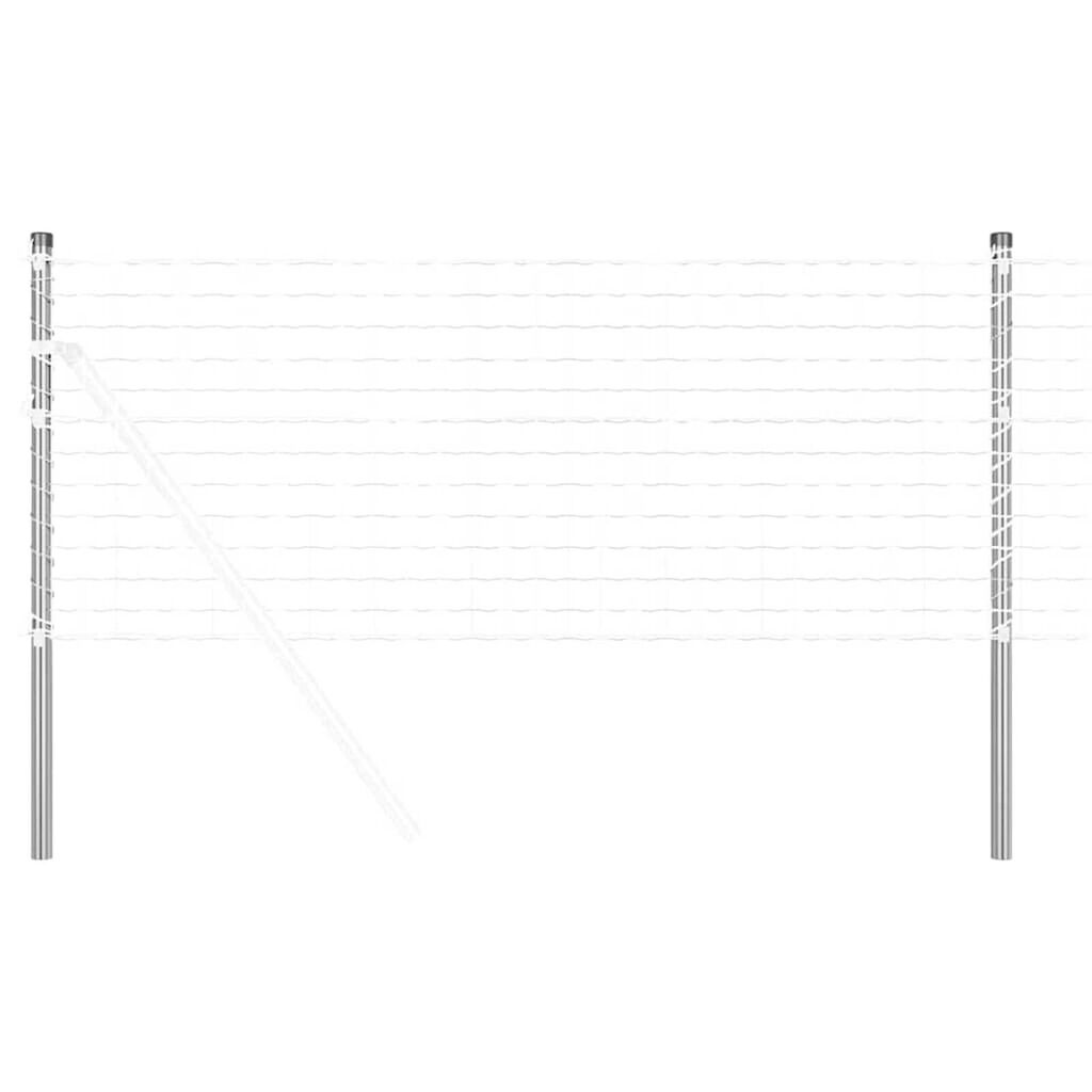 vidaXL Πό posts φράχτη 2 pcs Ασημί 100 cm Ατσάλι με Επικάλυψη Πούδρας